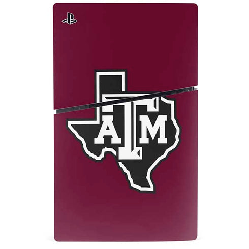 Texas A&M University Black Logo PS5 Slim Digital Edition Console Skin
